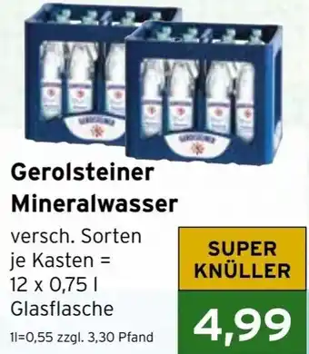 CAP Markt Gerolsteiner Mineralwasser 12x0,75 L Glasflasche Angebot