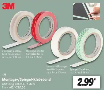 Lidl 3M Montage/Spiegel-Klebeband Angebot