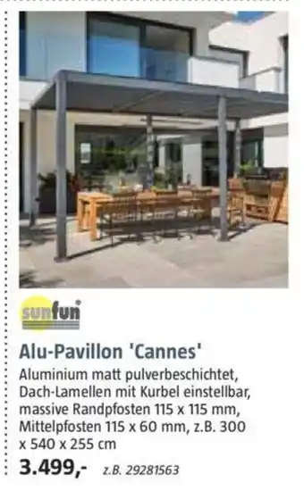 Bauhaus Sunfun Alu-Pavillon 'Cannes' Angebot