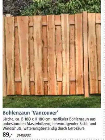 Bauhaus Bohlenzaun 'Vancouver' Angebot