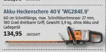 Bauhaus Akku-Heckenschere 40 V 'WG284E.9' Angebot