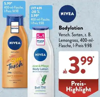 Aldi Süd NIVEA Bodylotion 400 ml Flasche Angebot