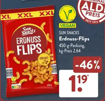 Aldi Süd SUN SNACKS Erdnuss-Flips 450-g-Packung Angebot