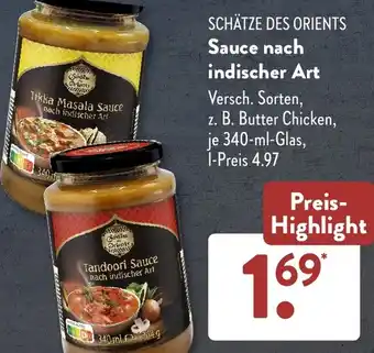 Aldi Süd SCHÄTZE DES ORIENTS Sauce nach indischer Art 340 ml Glas Angebot