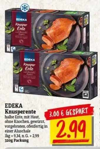 NP Discount EDEKA Knusperente 320g Packung Angebot