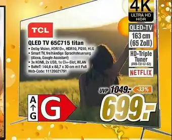 Expert Tcl Qled Tv 65c715 Titan Angebot