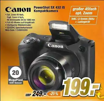 Expert Canon Powershot SX 432 IS Kompaktkamera Angebot