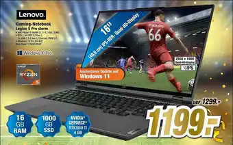 Expert Lenovo Gaming-notebook Legion 5 Pro Storm Angebot