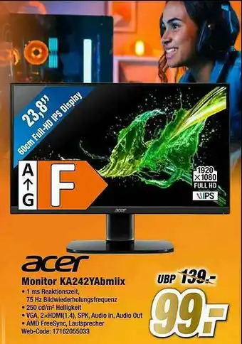 Expert Acer Monitor Ka242yabmiix Angebot