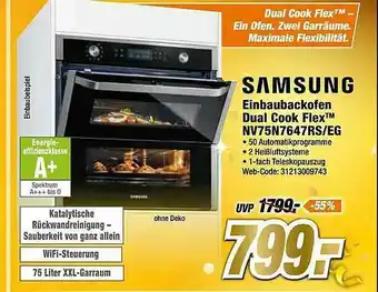 Expert Samsung Einbaubackofen Dual Cook Flex Nv75n7647rs-eg Angebot