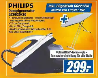 Expert Philips Dampfgenerator Gc9635.20 Angebot