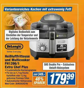 Expert Delonghi Heißluftfritteuse Und Multicooker Fh1396.1 Extra Chef Plus Angebot