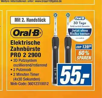 expert Octomedia Oral-b Elektrische Zahnbürste Pro 2 2900 Angebot