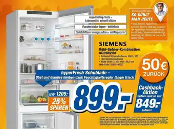 Expert Siemens Kühl- Gefrierkombination Kg39n2icf Angebot