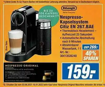 Expert Technomarkt Delongi Nespresso-kapselsystem Angebot