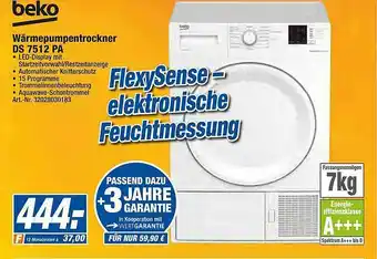 expert Techno Land Beko Wärmepumpentrockner Ds 7512pa Angebot