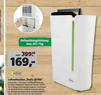 Hagebau Suntec Luftenfeuchter „dryfix 20 Pro” Angebot