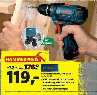 Hagebau Akku-bohrschrauber „GSR 12V-15” Angebot