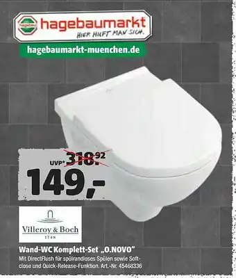 Hagebau Wand-wc Komplett-set „0.N0V0” Angebot