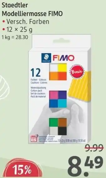 Rossmann Staedtler Modelliermasse FIMO Angebot