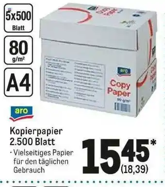 METRO Aro Kopierpapier 2.500 Blatt Angebot