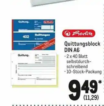 METRO Herlitz Quittungsblock Din A6 Angebot