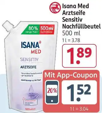 Rossmann Isana Med Arztseife Sensitiv Nachfüllbeutel 500 ml Angebot