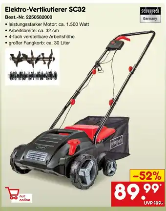 Netto Marken-Discount Elektro-Vertikutierer SC32 scheppach Angebot