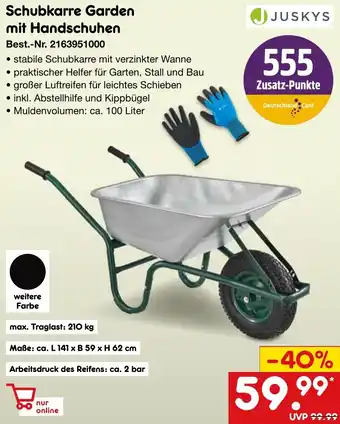 Netto Marken-Discount Schubkarre Garden mit Handschuhen JUSKYS Angebot