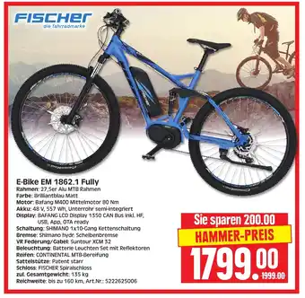 Herkules Baumarkt FISCHER E-Bike EM 1862.1 Fully Angebot