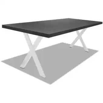 ManoMano Frankystar - Esstisch aus Holz und Metall mit weißen X-Fuß - 160x90 cm Angebot