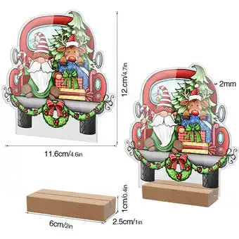 ManoMano Yuit - Weihnachtswichtel-Dekorationen – lebendige Acryl-Wohndekoration mit Holzsockel Skandinavischer Tomte-Zwerg, Tischdekor Angebot