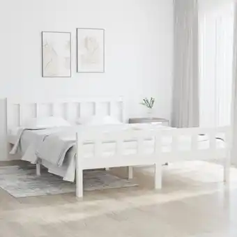 ManoMano Maisonchic - Massivholzbett Doppelbett Bett für Schlafzimmer Weiß 140x200 cm DE57492 - Weiß Angebot