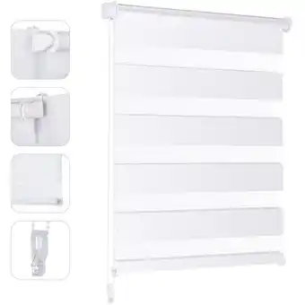 ManoMano Sekey - Doppelrollo Klemmfix ohne Bohren für Fenster ohne Bohren Doppelrollo Duo Rollo Jalousie Sonnenschutz, Weiß, 110x210cm Angebot