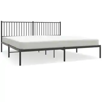 ManoMano Bonnevie - Bettrahmen für Einzelbett,Metallbett, Bettgestell mit Kopfteil Metall Schwarz 200x200 cm 20202 - Schwarz Angebot