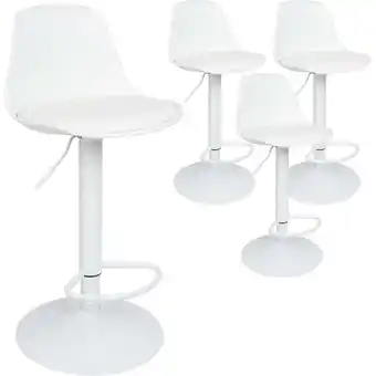 ManoMano 4er Set Haloyo Barstuhl mit Lehne,Drehstuhl,Modern Design,für Bartheke KüChe Und Zuhause,Weiß Angebot