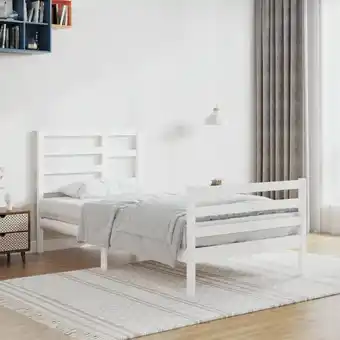 ManoMano Maisonchic - Massivholzbett,Schlafzimmerbett,Einzelbette,Bett für Jugendliche,Erwachsene, ältere Menschen Weiß 90x200 cm BZST Angebot