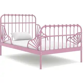 ManoMano Bettgestell für Erwachsene, Ausziehbett Bettrahmen Rosa Metall 80x130/200 cm -BVE41392 - Rosa Angebot