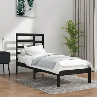 ManoMano Bonnevie - Elegantes Bettgestell für Erwachsene, Bettrahmen Massivholzbett Schwarz 100x200 cm -BVE81698 - Schwarz Angebot