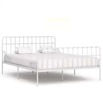 ManoMano Maisonchic - Bettgestell mit Lattenrost Doppelbett Bett für Schlafzimmer Weiß Metall 200 × 200 cm DE65513 - Weiß Angebot