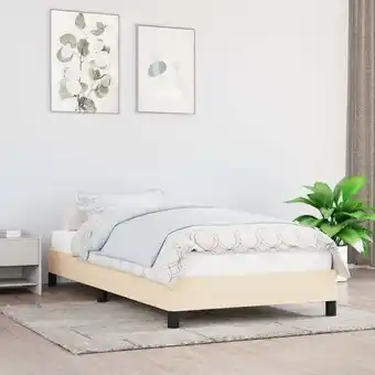 ManoMano Maisonchic - Bettgestell Einzelbett Bett für Schlafzimmer Creme 90x200 cm Stoff DE11353 - Creme Angebot