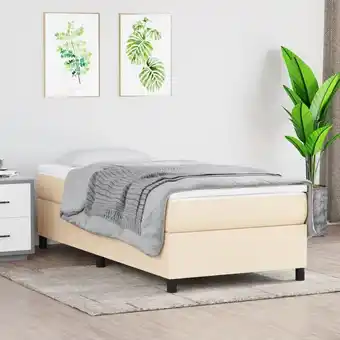 ManoMano Boxspringbett Bett für Erwachsene Schlafzimmerbett Creme 90x190 cm Stoff NGIVN1599242 Bonnevie Angebot