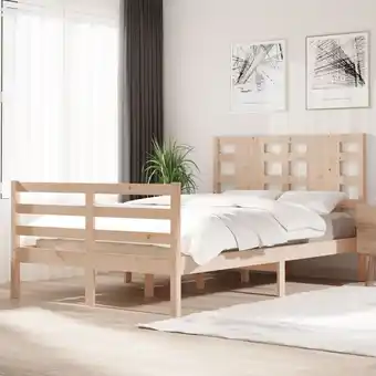 ManoMano Maisonchic - Massivholzbett Doppelbett Bett für Schlafzimmer Kiefer 120x200 cm DE24920 - Braun Angebot