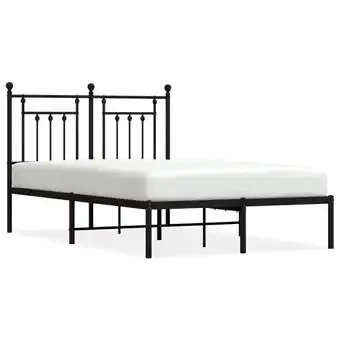 ManoMano Bettrahmen für Einzelbett,Metallbett, Bettgestell mit Kopfteil Metall Schwarz 120x190 cm -BonneVie 71998 - Schwarz Angebot