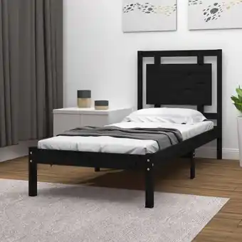 ManoMano Maisonchic - Massivholzbett Einzelbett Bett für Schlafzimmer Schwarz 90x200 cm DE32549 - Schwarz Angebot