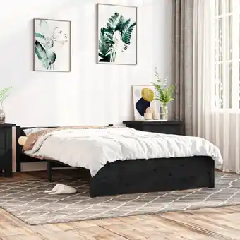 ManoMano Maisonchic - Massivholzbett Doppelbett Bett für Schlafzimmer Schwarz 120x190 cm 4FT Small Double DE98784 - Schwarz Angebot