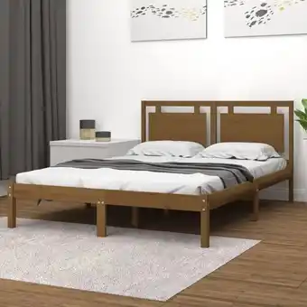 ManoMano Maisonchic - Massivholzbett Doppelbett Bett für Schlafzimmer Honigbraun 120x200 cm DE38793 - Braun Angebot