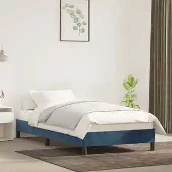 ManoMano Maisonchic - Bettgestell Einzelbett Bett für Schlafzimmer Dunkelblau 80x200 cm Samt DE59213 - Blau Angebot