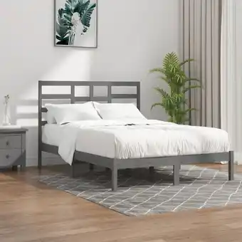 ManoMano Maisonchic - Massivholzbett,Schlafzimmerbett,Doppelbett,Bett für Jugendliche,Erwachsene, ältere Menschen Grau 135x190 cm BZST Angebot