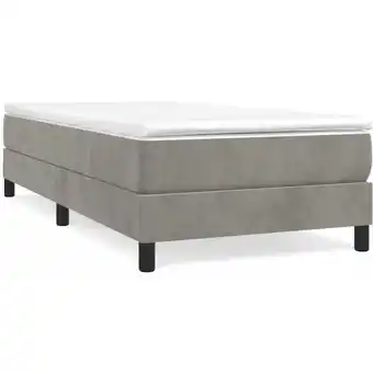 ManoMano Bonnevie - Bettrahmen Einzelbett,Bettgestell und Polsterbett,Boxspringbett mit Matratze Hellgrau 90x200 cm Samt 80211 - Grau Angebot